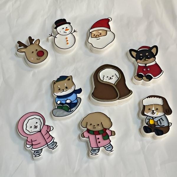 Winter Dog Character Silicone Mold, Clay Resin Craft
