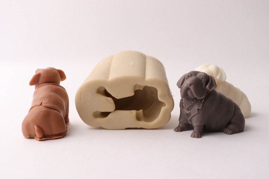 Bulldog Gentleman Silicone Mold, Candle Resin Soap Plaster