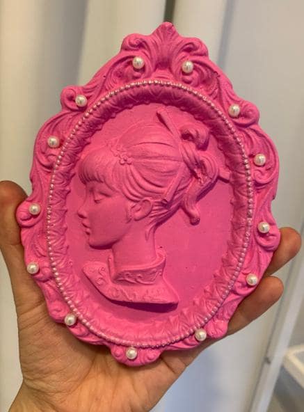 Cameo Lady Silicone Mold, Antique Candle Decor, Intaglio Art