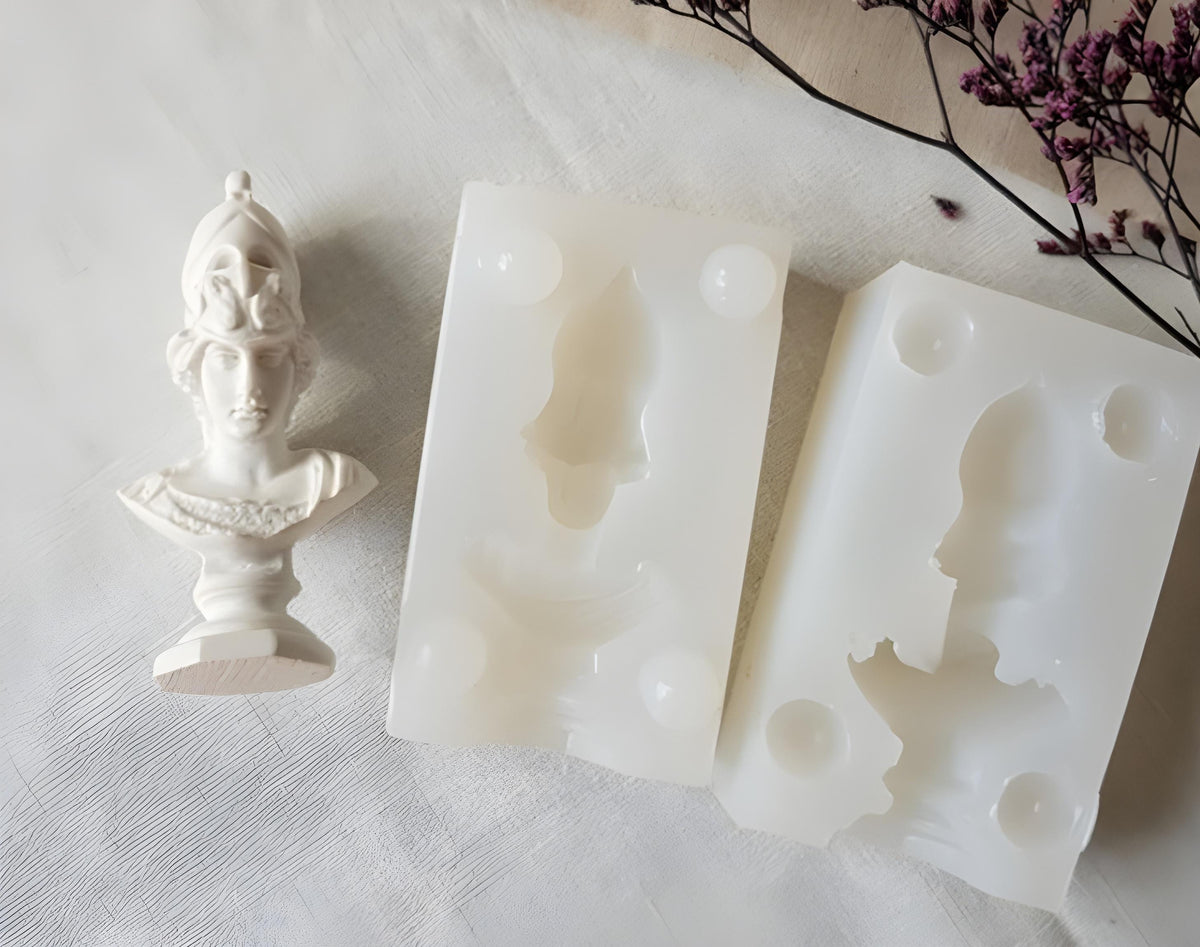 Armed Woman Bust Silicone Mold, Greek Statue, Resin Plaster Concrete Candle Casting