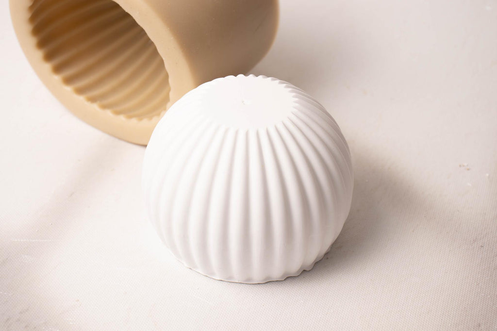 Stripe Dome Bowl Mother Mold, Pottery Plaster Mold Making