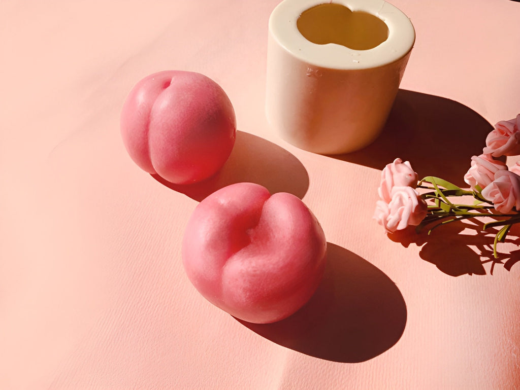 Peach Candle Mold, Realistic Fruit Silicone Mold (80mm)