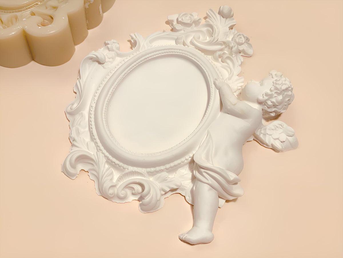 Baby Angel Frame Silicone Mold, Candle Soap Pottery Plaster