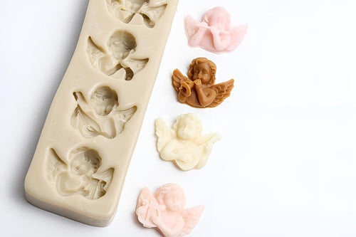Angel Cameo Silicone Mold, Pottery Decor, Baking, Chocolate (40x30mm)