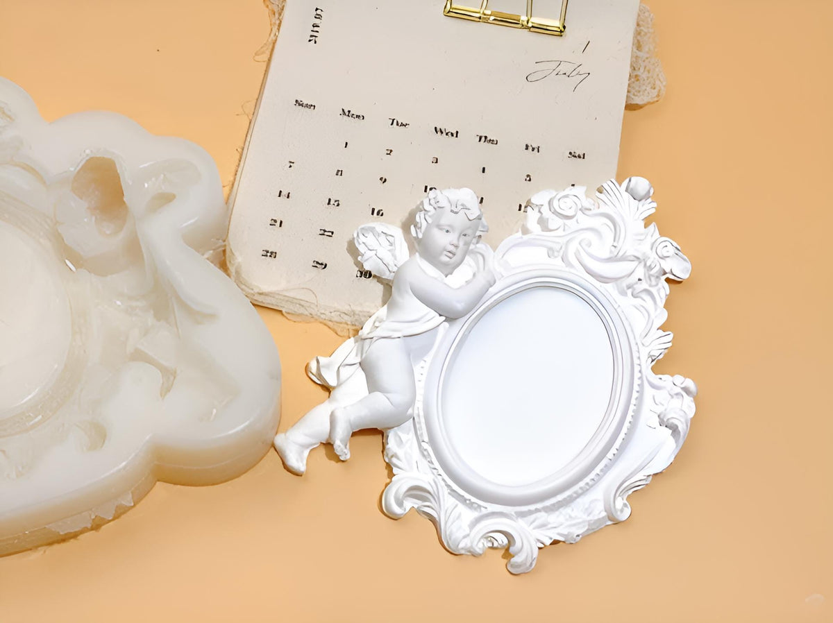 Baby Angel Frame Silicone Mold, Candle Soap Pottery Plaster