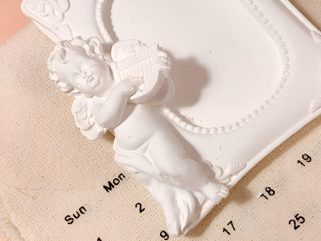 Baby Angel Frame Mold, Silicone Pottery Plaster Intaglio Art