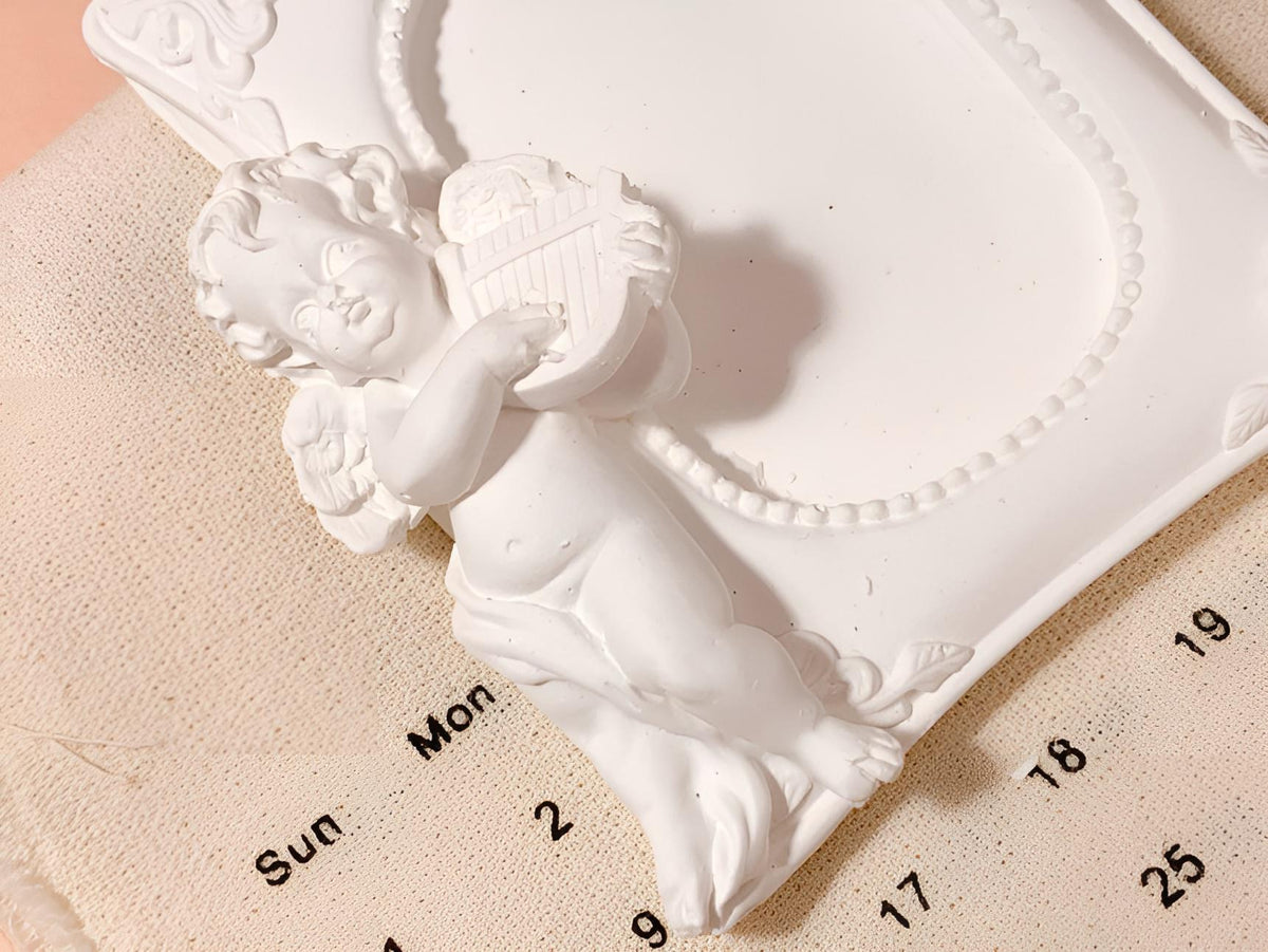 Baby Angel Frame Mold, Silicone Pottery Plaster Intaglio Art