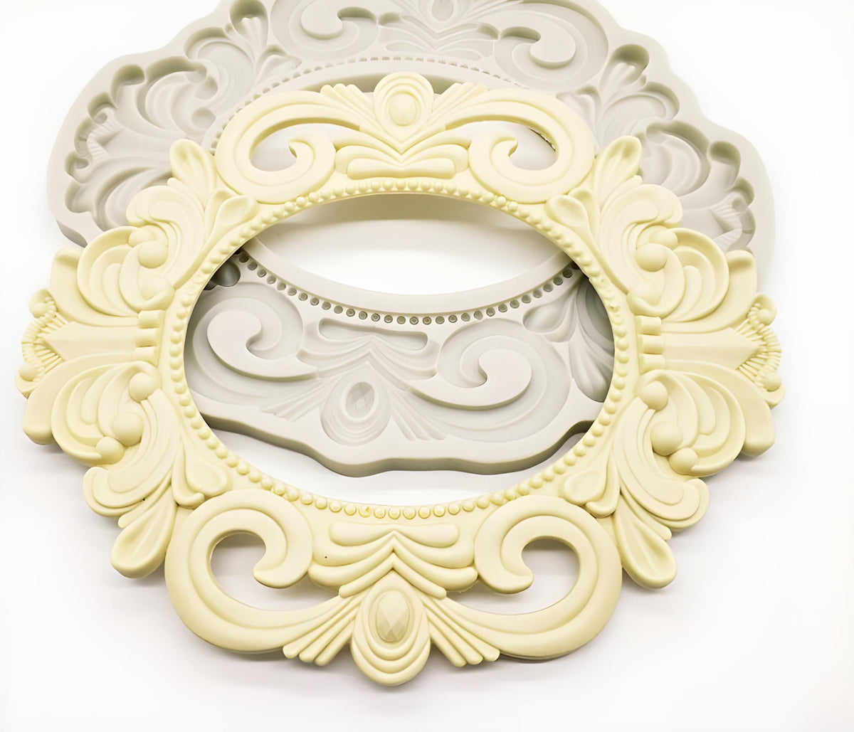 245mm Antique Photo Frame Mold, Oval Frame Silicone Mold, Picture Frame, Intaglio Art Frame, Food Safe