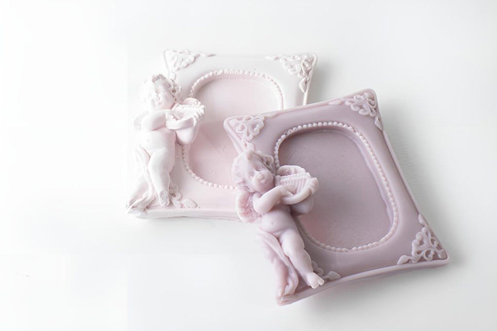 Baby Angel Frame Mold, Silicone Pottery Plaster Intaglio Art
