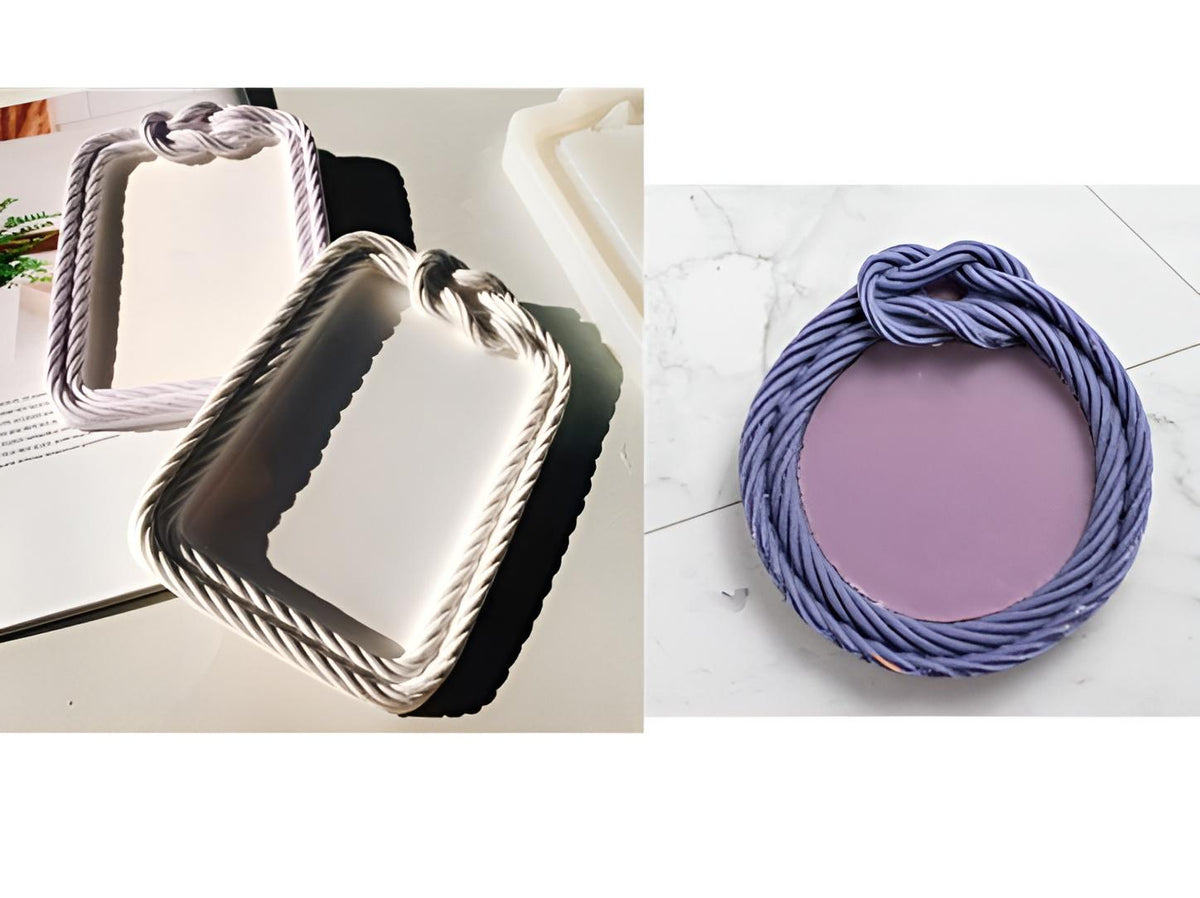 Rope Knot Silicone Mold, Vintage Frame & Tray