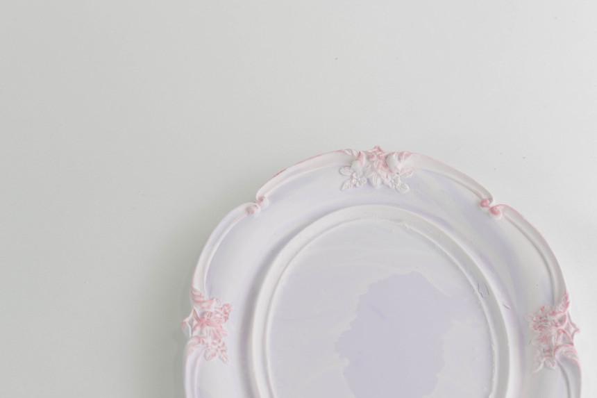 Flower Antique Tray Silicone Mold, Picture Frame, Candle Holder (205mm)