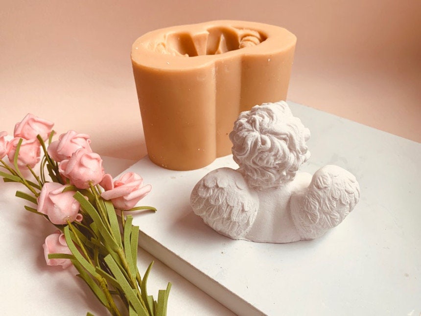 Baby Angel Silicone Mold, Candle Resin Soap Plaster Clay, Winged Cherub