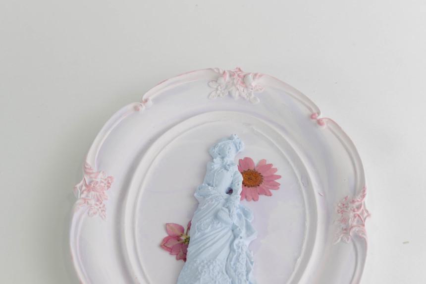 Flower Antique Tray Silicone Mold, Picture Frame, Candle Holder (205mm)