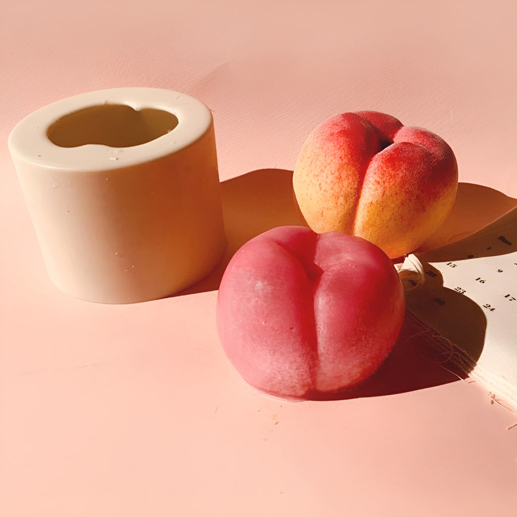 Peach Candle Mold, Realistic Fruit Silicone Mold (80mm)