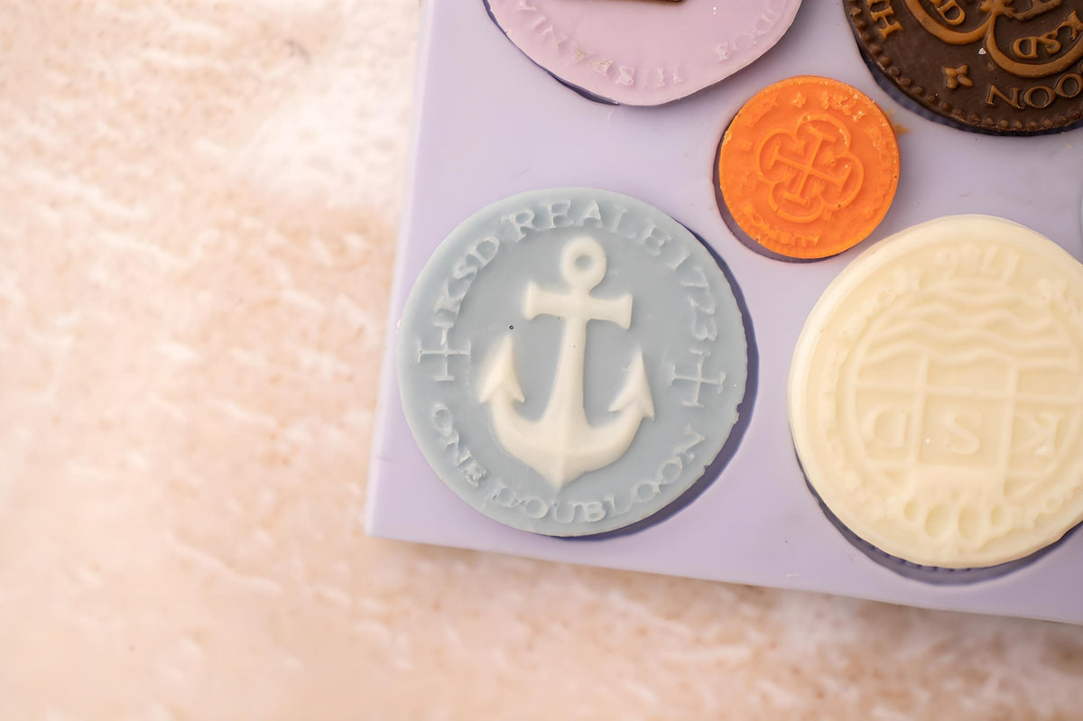 Marine Coin Silicone Mold, Vintage Candle Decor, Pottery, Wax Seal
