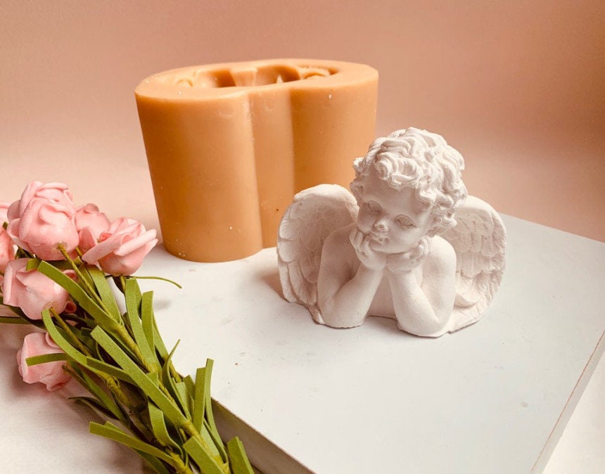 Baby Angel Silicone Mold, Candle Resin Soap Plaster Clay, Winged Cherub