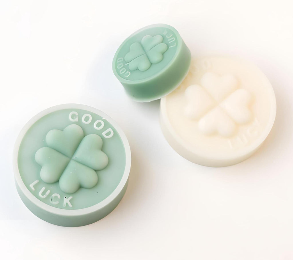 Good Luck Clover Silicone Mold, Coin Soap, Candle, Clay (30/44mm)