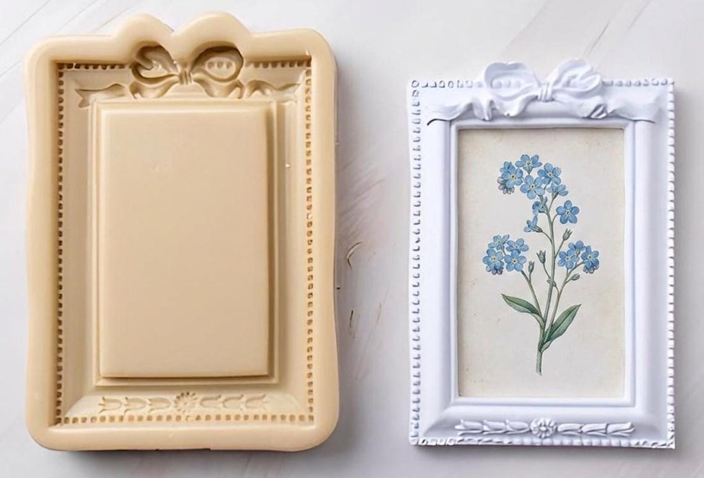 Ribbon Decor Frame Mold, Oval Rectangle Tray, Epoxy Clay