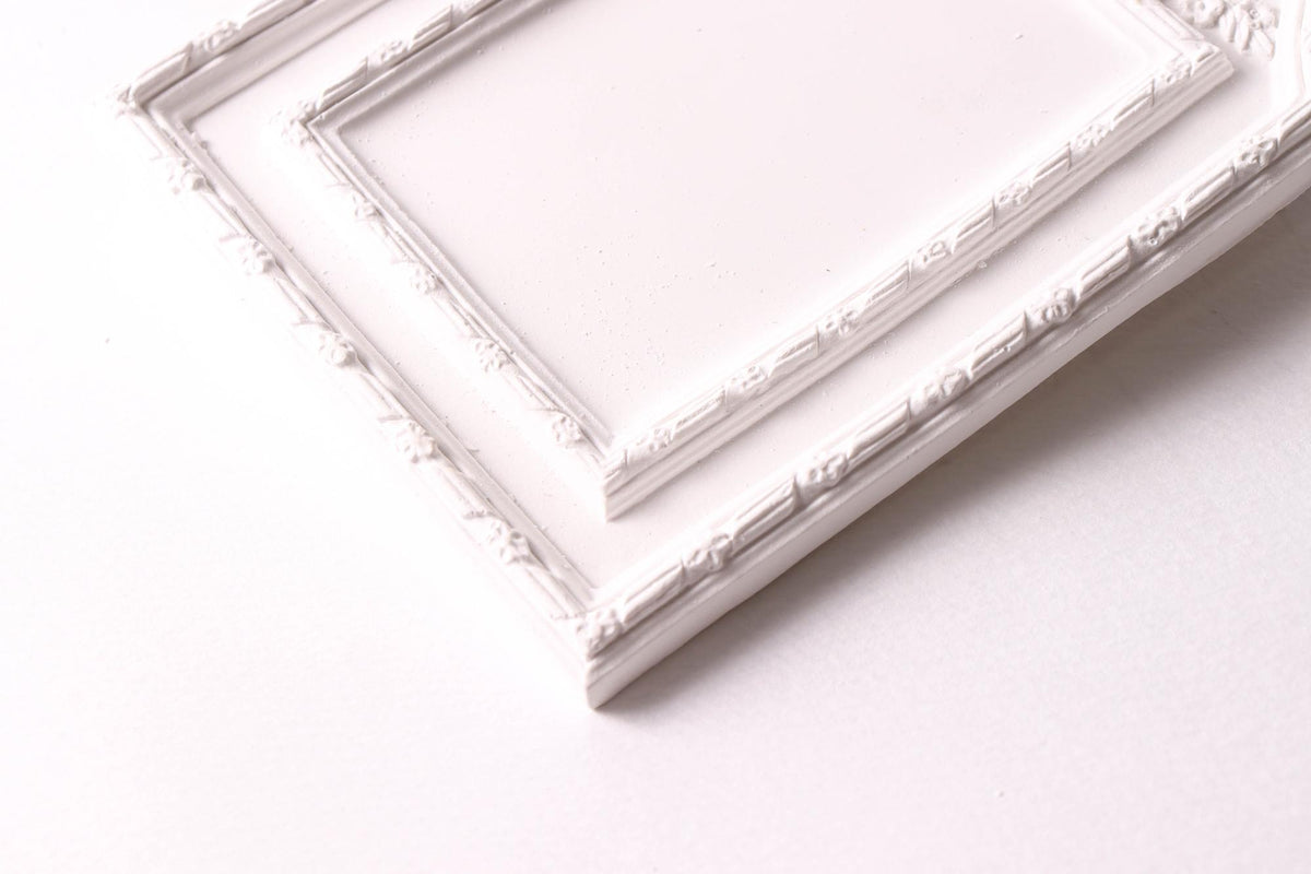 Antique Rectangle Frame Silicone Mold, Food Safe Cake Decor