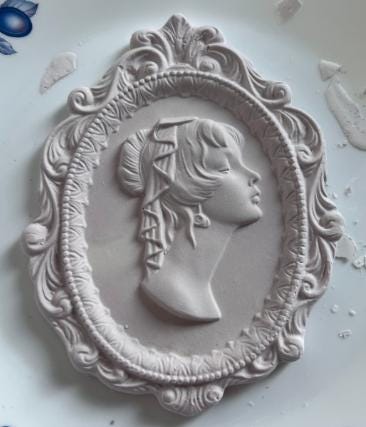 Cameo Lady Silicone Mold, Antique Candle Decor, Intaglio Art