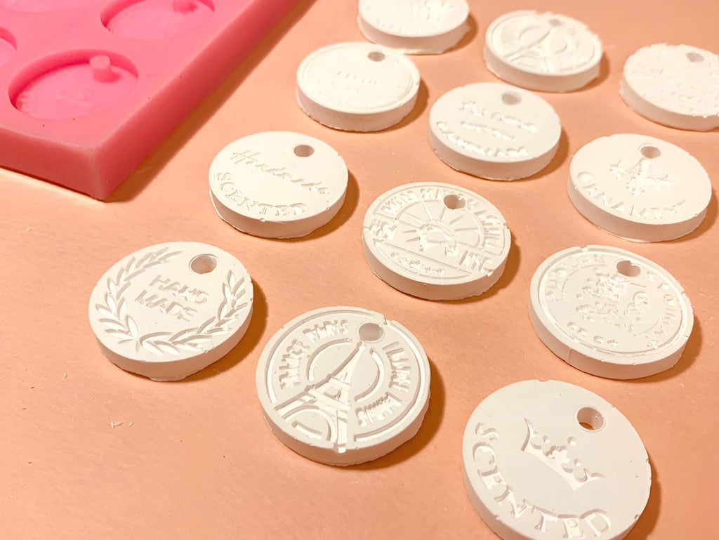 Mini Tag Silicone Mold, Resin, Jesmonite, Gypsum Diffuser (28mm)
