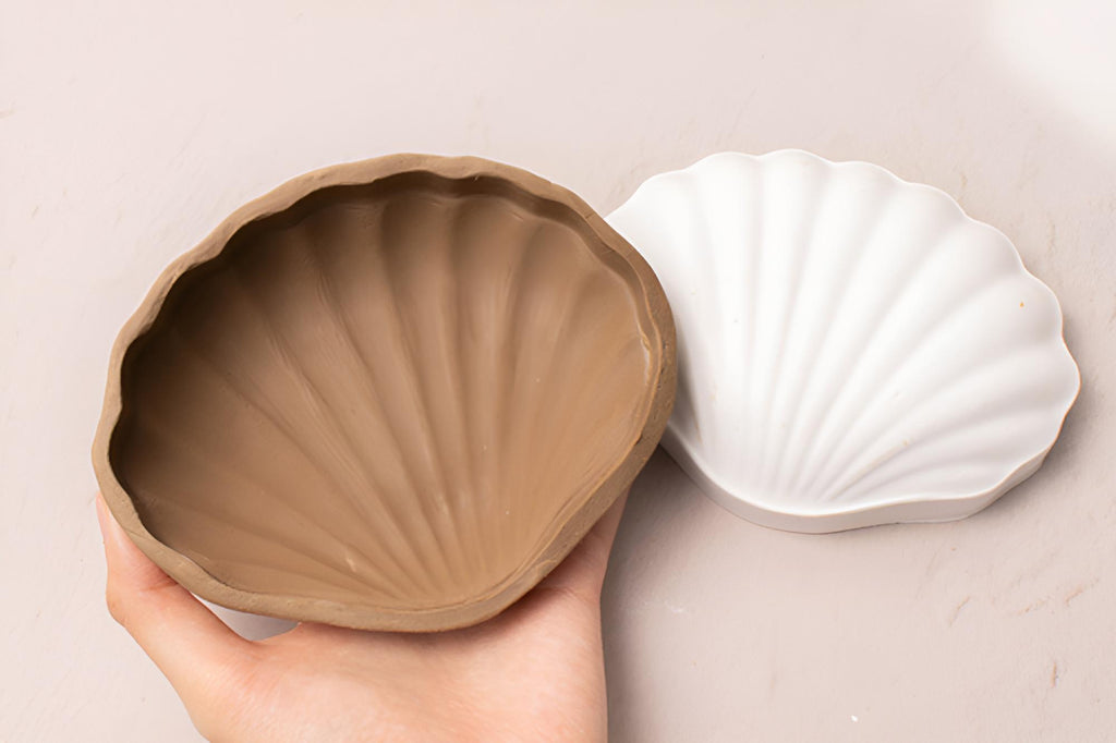 Vintage Frill Clam Shell Mother Mold, Pottery Ceramics, Plaster Mold Making