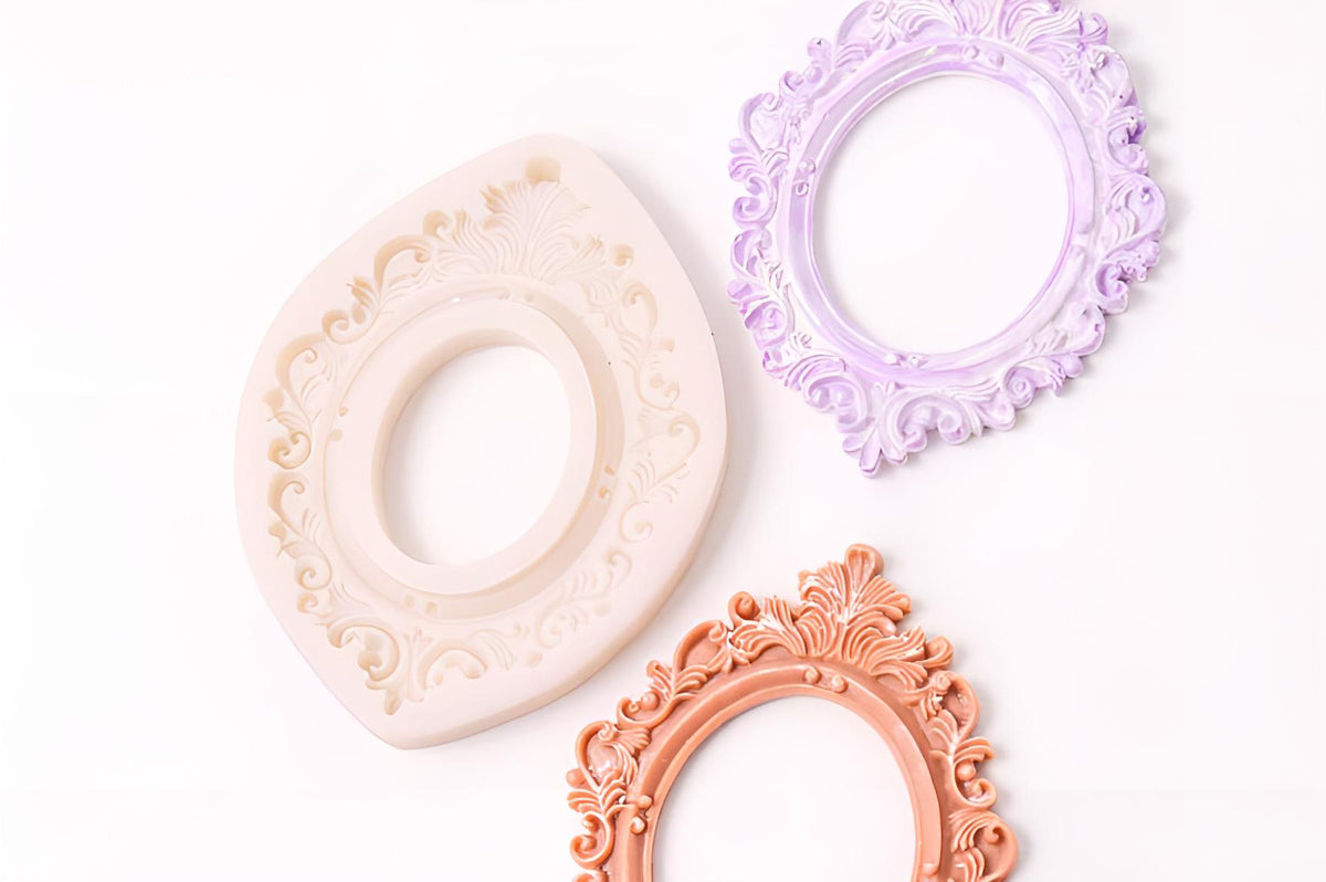 Antique Oval Frame Silicone Mold, Cameo & Candle Decor