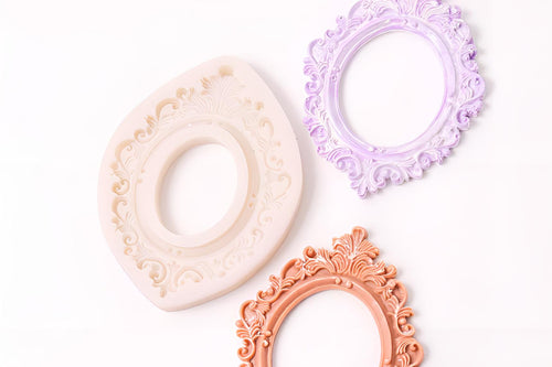 Antique Oval Frame Silicone Mold, Cameo & Candle Decor