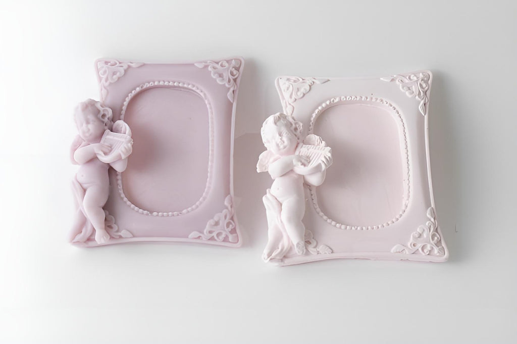 Baby Angel Frame Mold, Silicone Pottery Plaster Intaglio Art