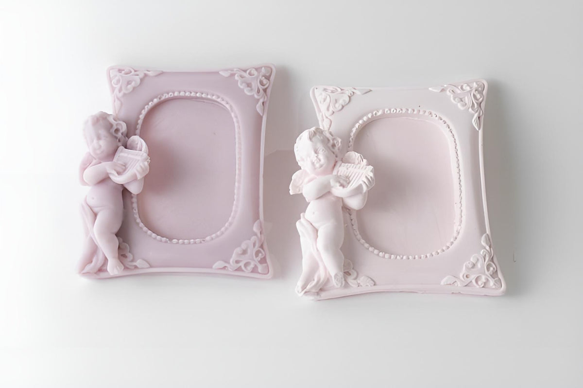 Baby Angel Frame Mold, Silicone Pottery Plaster Intaglio Art