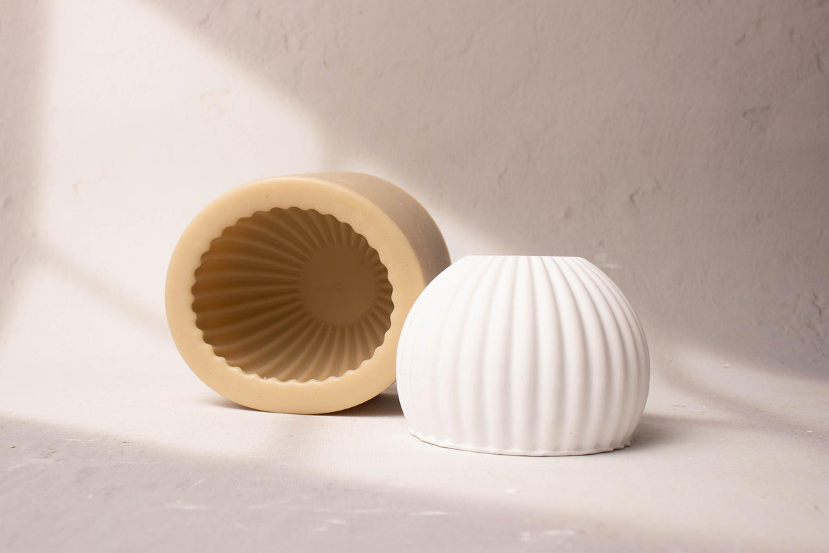 Stripe Dome Bowl Mother Mold, Pottery Plaster Mold Making