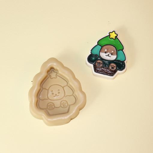 Christmas Dog Silicone Mold, Resin Clay Jesmonite, Air Freshener