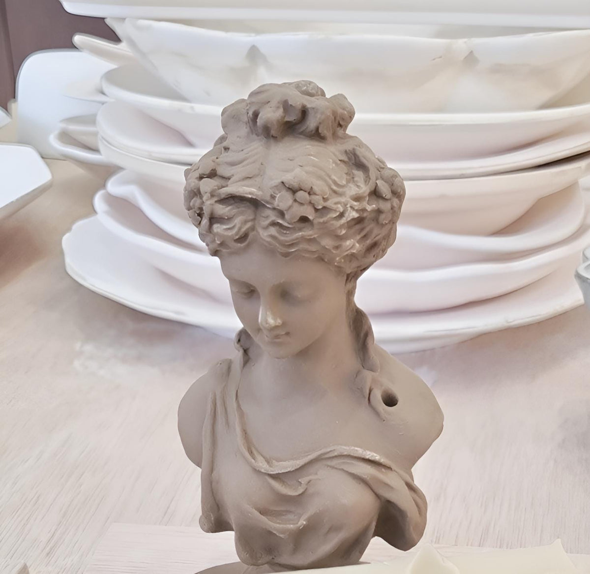Elegant Woman Bust Silicone Mold, Candle Plaster Jesmonite Concrete 2-Part Mold
