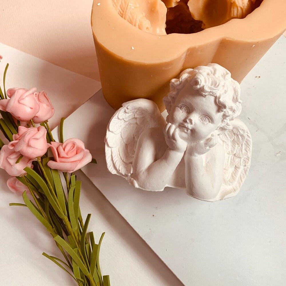 Baby Angel Silicone Mold, Candle Resin Soap Plaster Clay, Winged Cherub